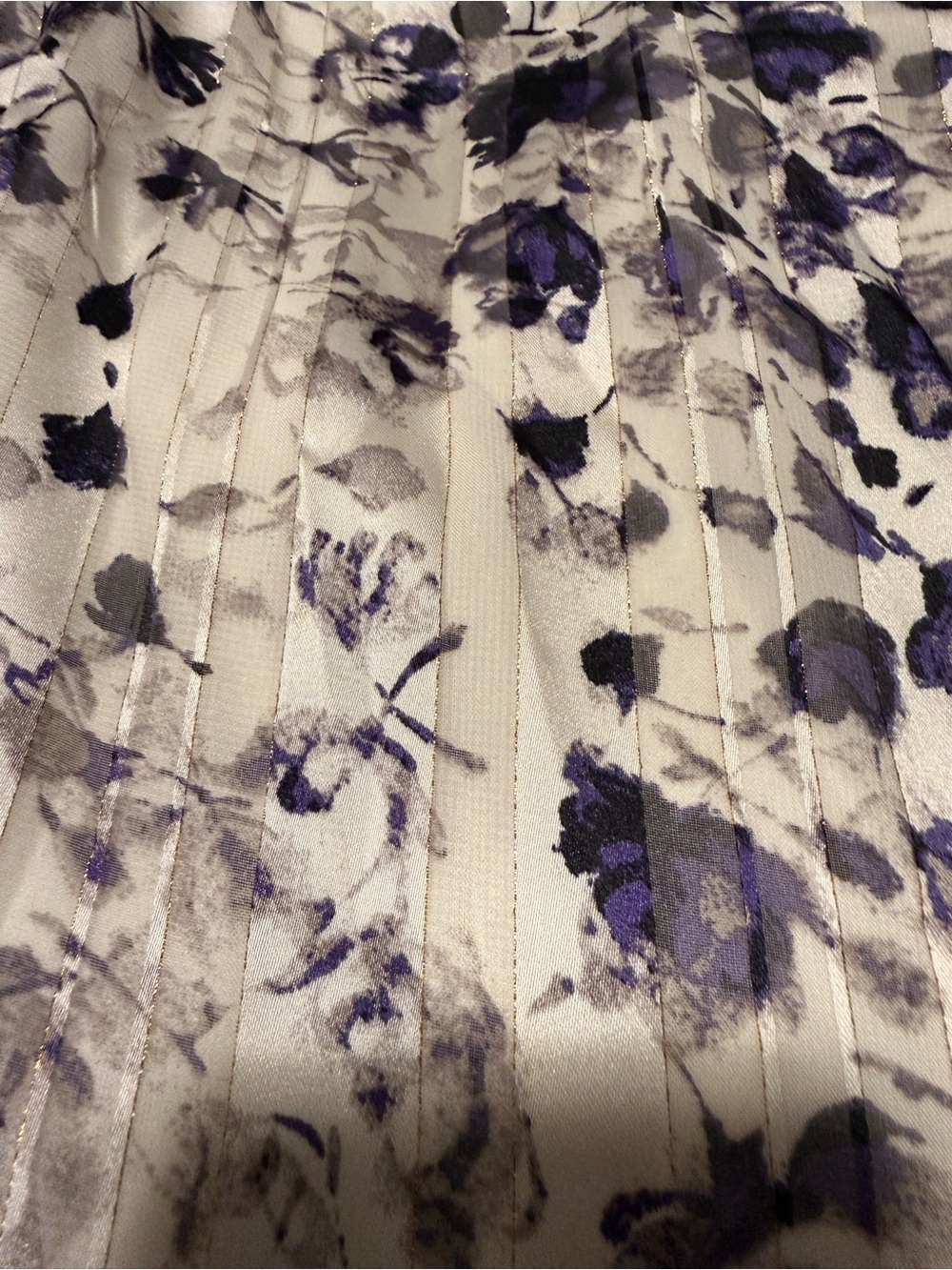 Lane Bryant White and Purple Floral Long Sleeve Midi Dress - Picture 5 of 6